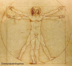 FULL diamond painting da Vinci Uomo vitruviano (SQUARE)