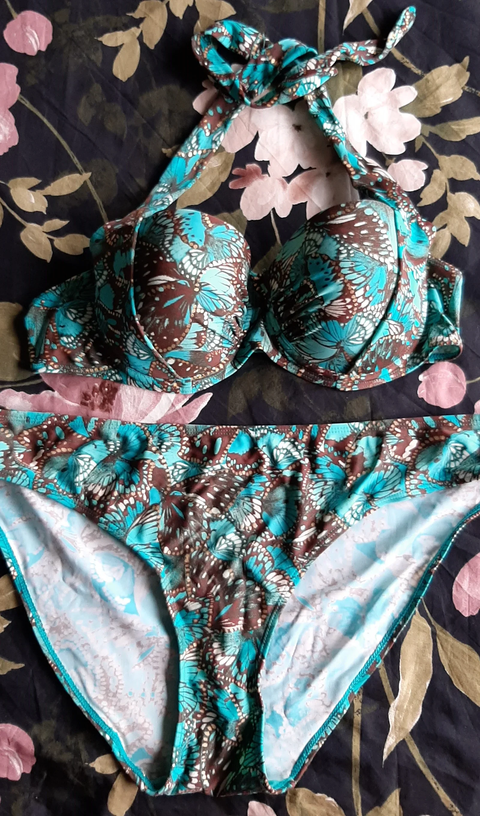 Turquise print bikini 85B/XL - nr. 1