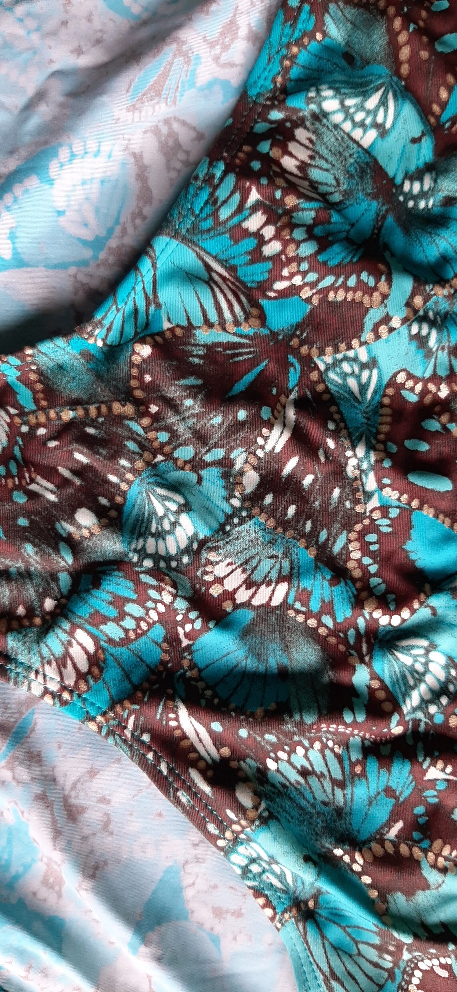 Turquise print bikini 85B/XL - Afbeelding 2