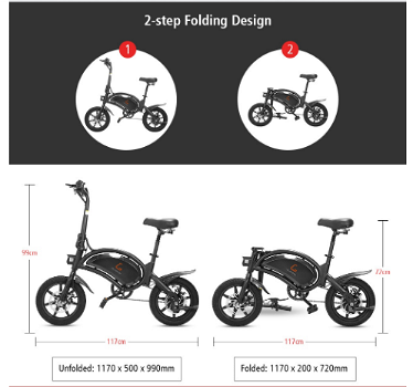 KUGOO Kirin B2 Folding Moped Electric Bike E-Scooter with Pedals 400W Brushless - 5