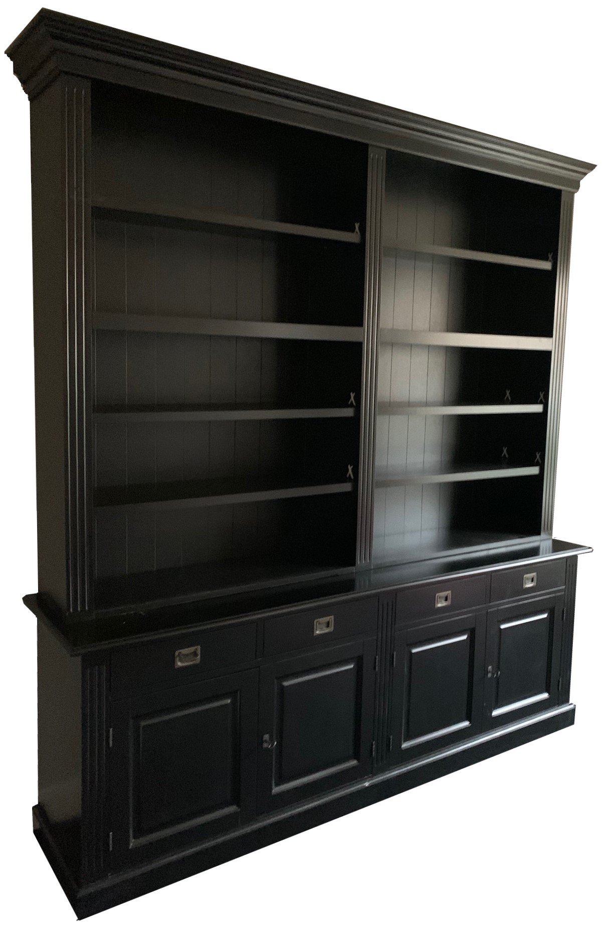Boekenkast zwart – zwart 220 x 55/35 x 240cm - nr. 1