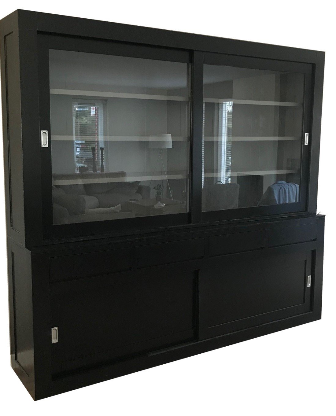 Buffetkast design soft close zwart - grijs 240 x 50/40 x 220 - nr. 1