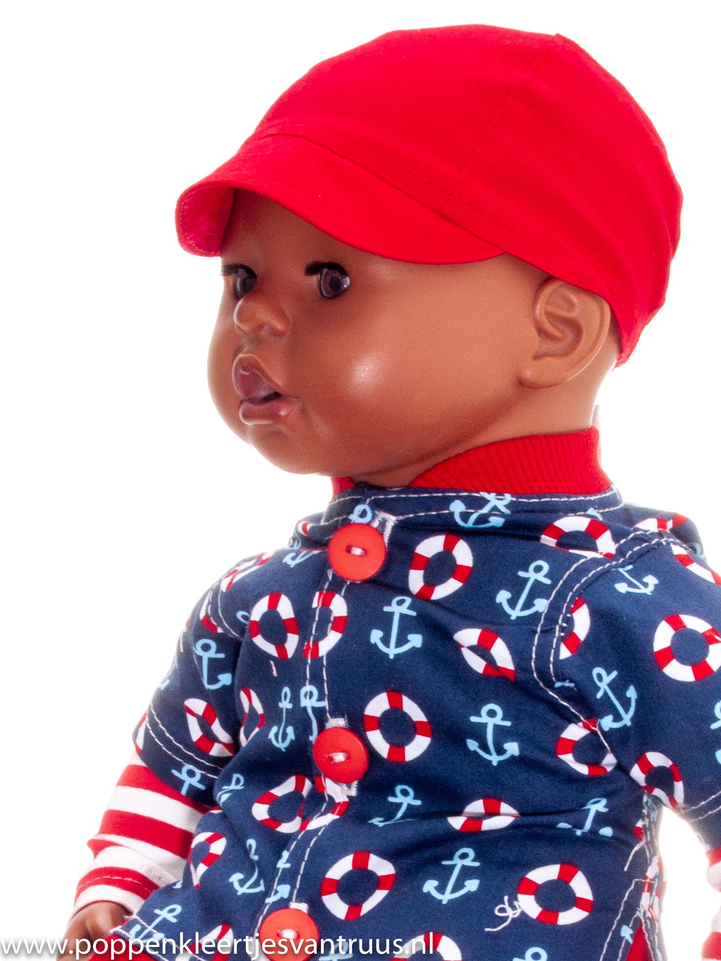 Annabel 46 cm 3 dlg. Jongenssetje rood/wit/blauw - Afbeelding 3