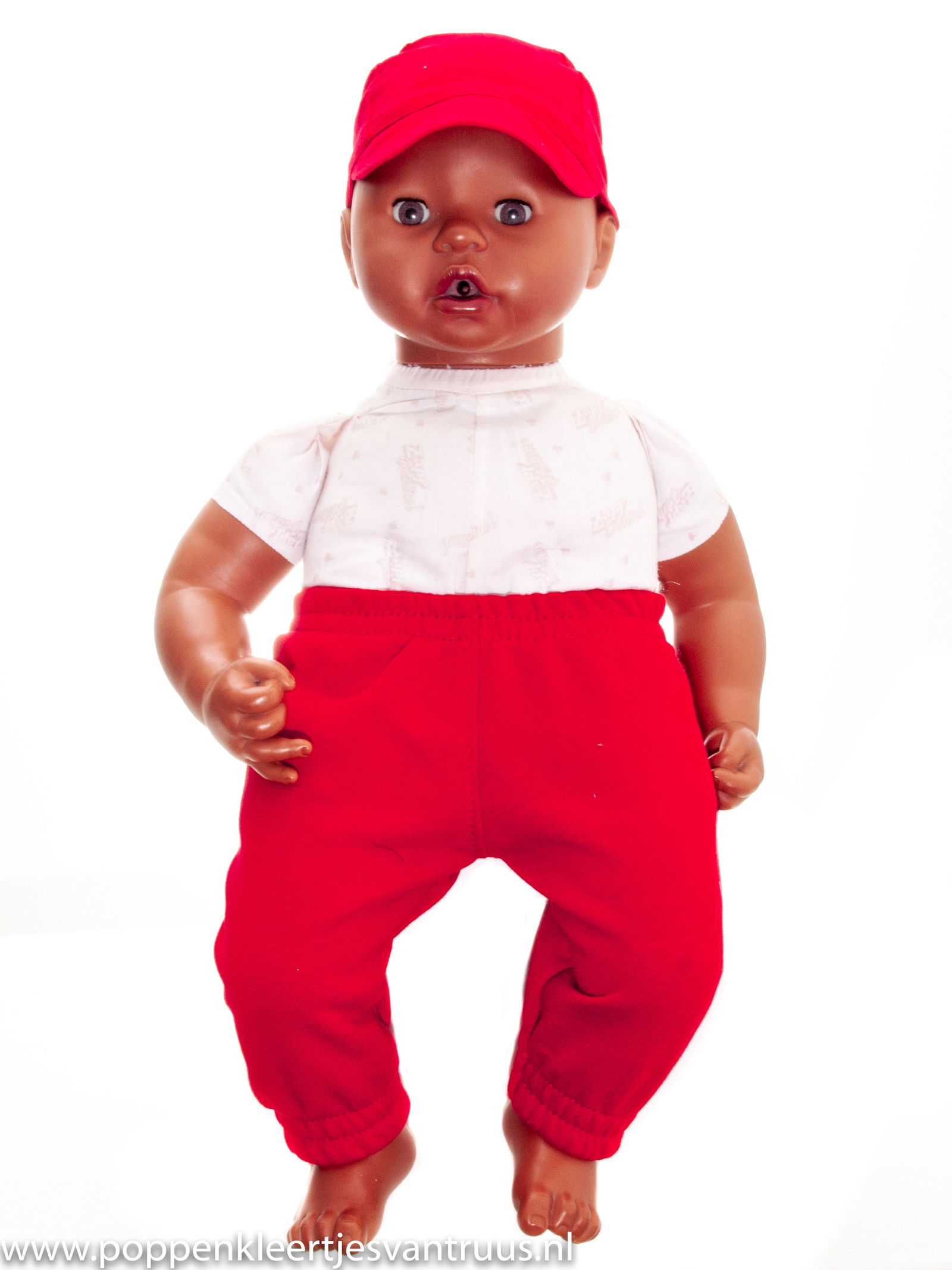 Annabel 46 cm 3 dlg. Jongenssetje rood/wit/blauw - Afbeelding 5