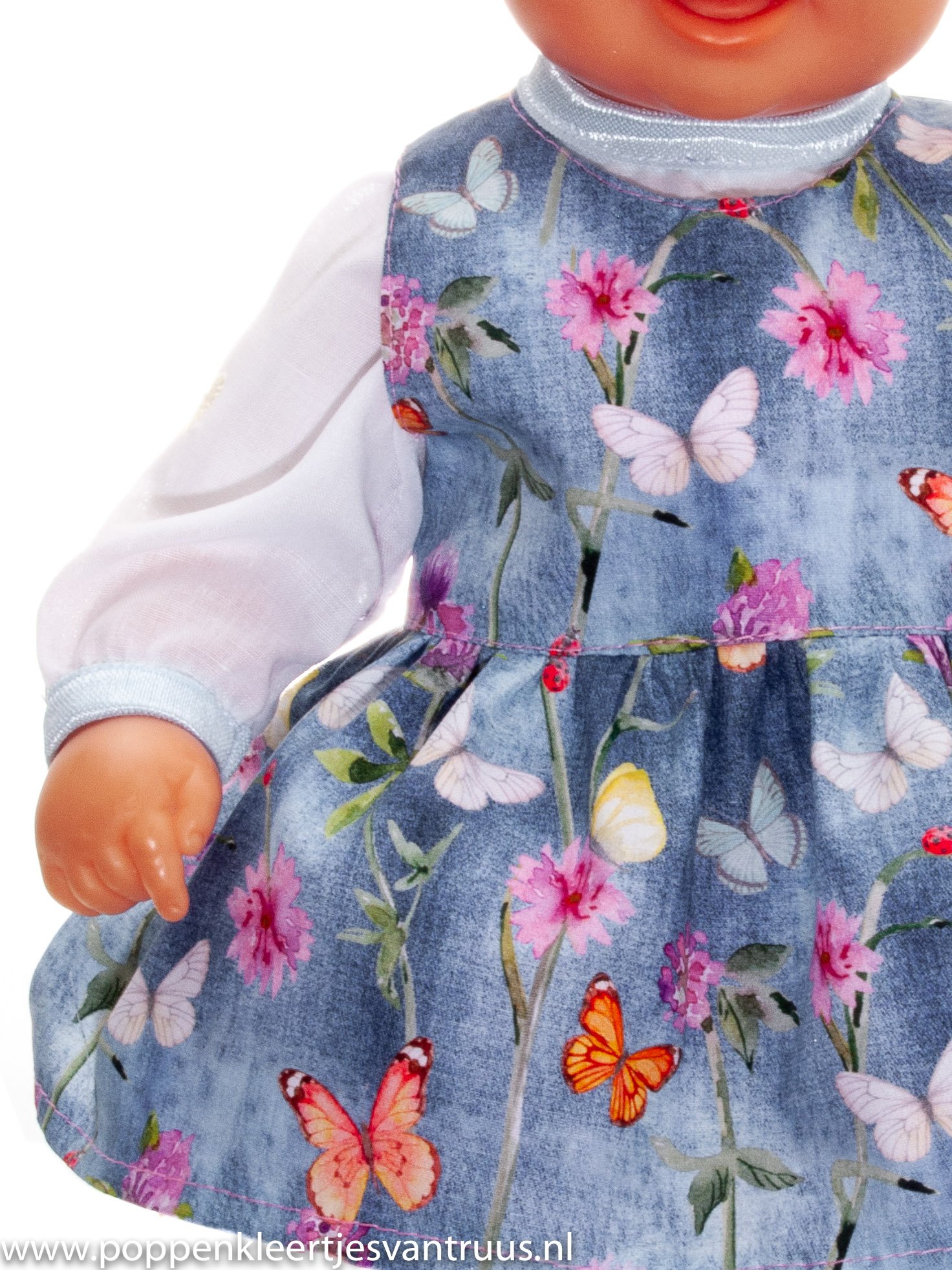 Chou Chou 36 cm 3 dlg. Overgooiersetje bloem/vlinders - Afbeelding 2