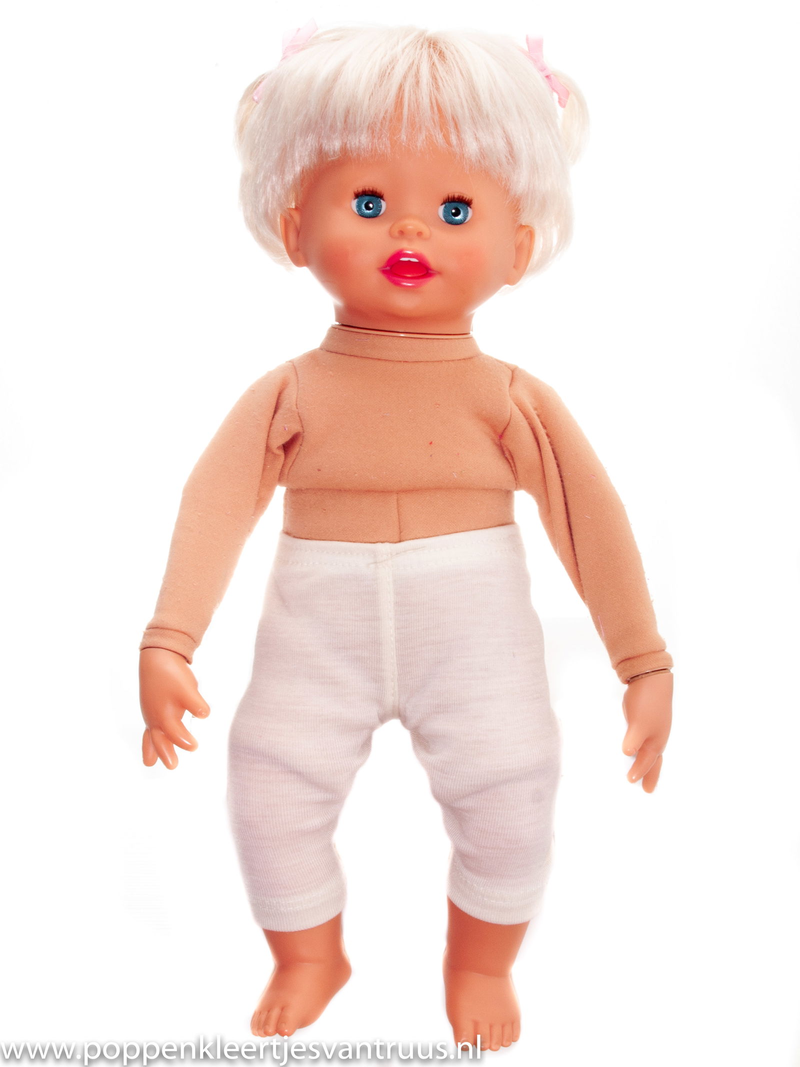 Pop 38 cm Jurksetje bloemetjes/ecru - Afbeelding 3