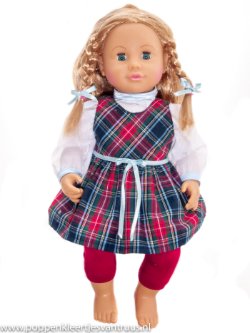 Chou Chou 42 cm Overgooiersetje Schotse ruit 3 dlg.