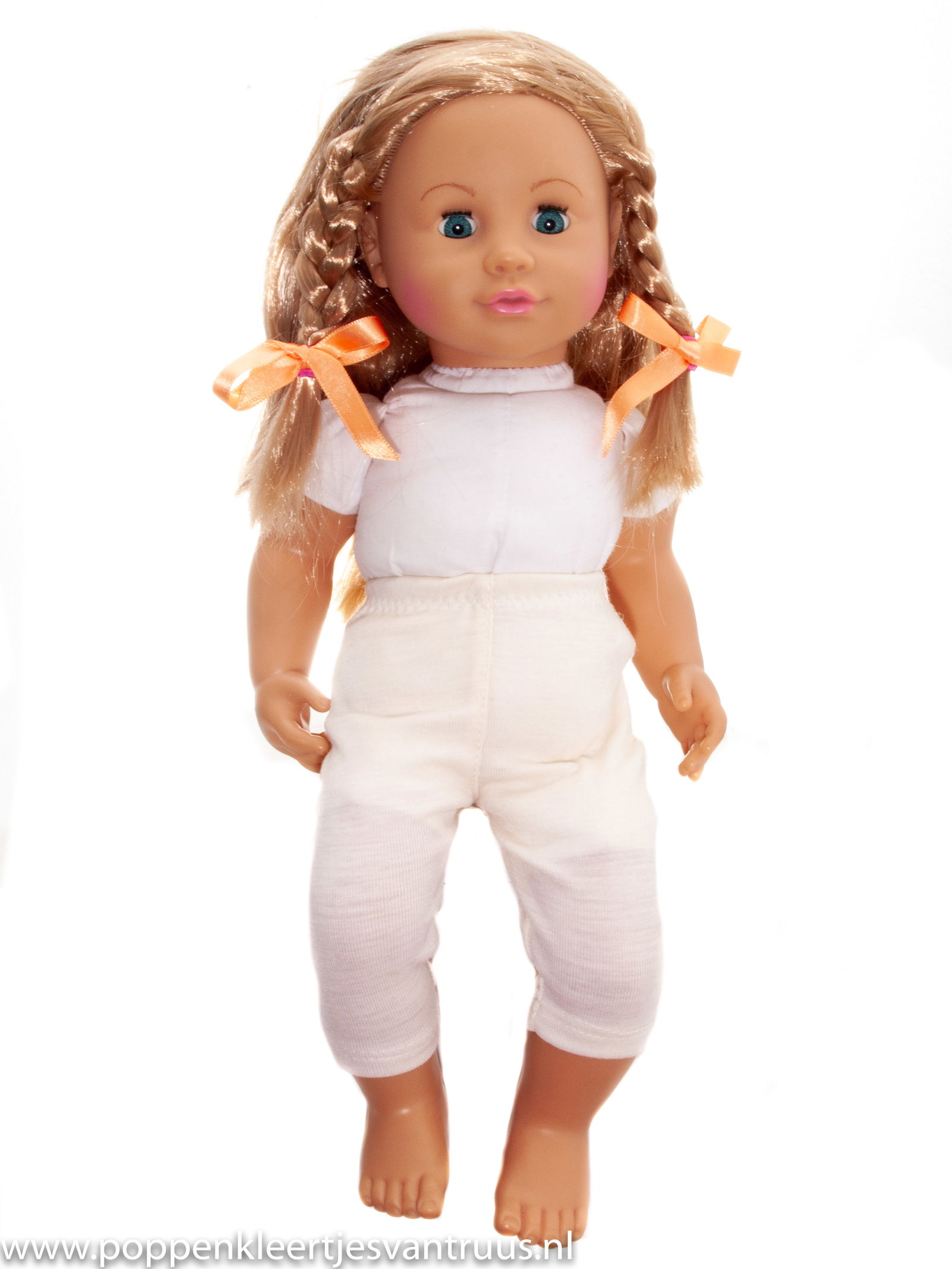Chou Chou 42 cm Jurksetje bloemetjes/ecru - Afbeelding 3