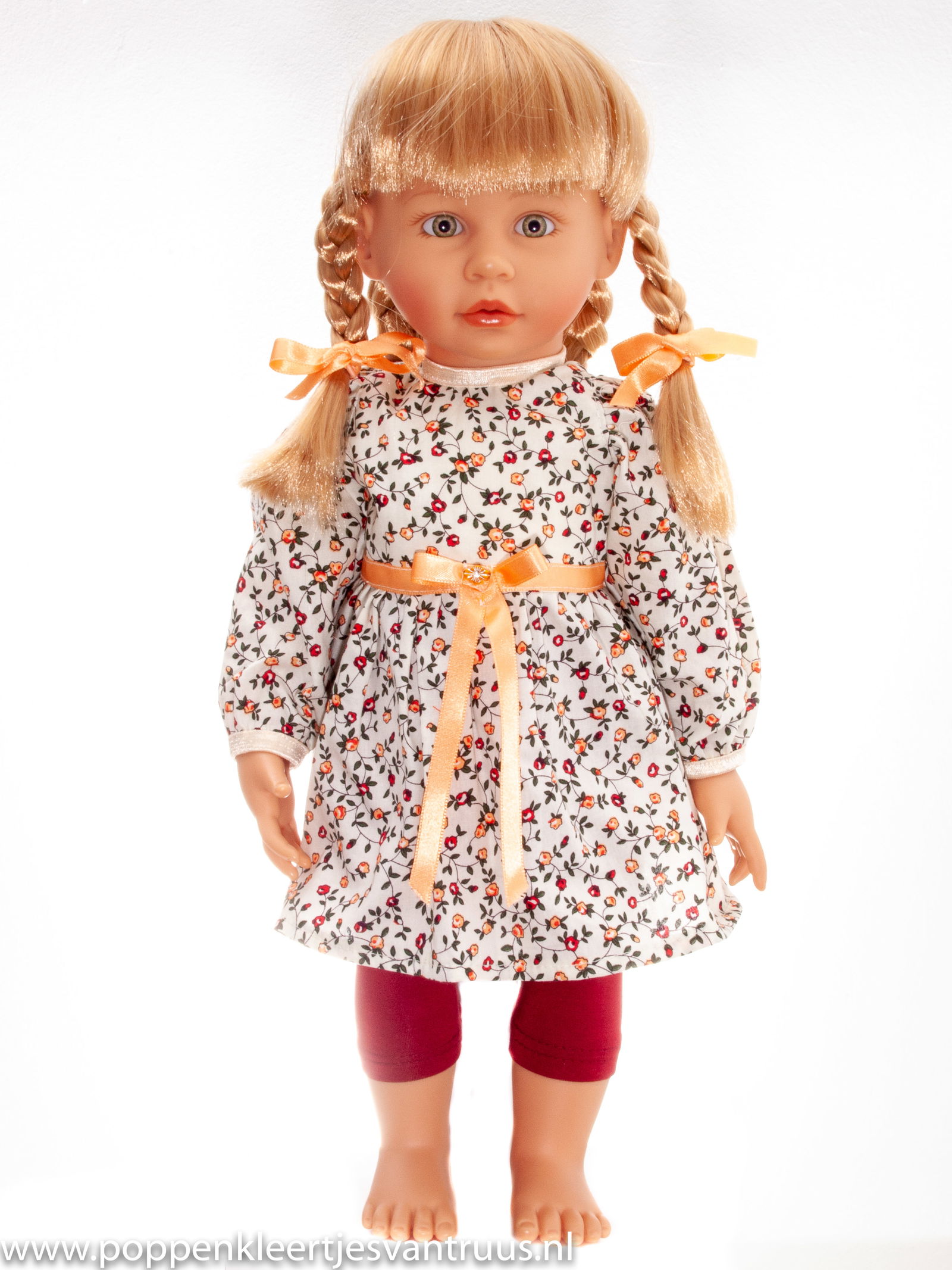 Zapf pop Emma 48/50 cm Jurksetje bloemetjes/ecru - nr. 1