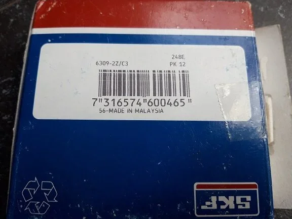 SKF 6309-2Z/C3 Groefkogellager 45x100x25mm - Afbeelding 5