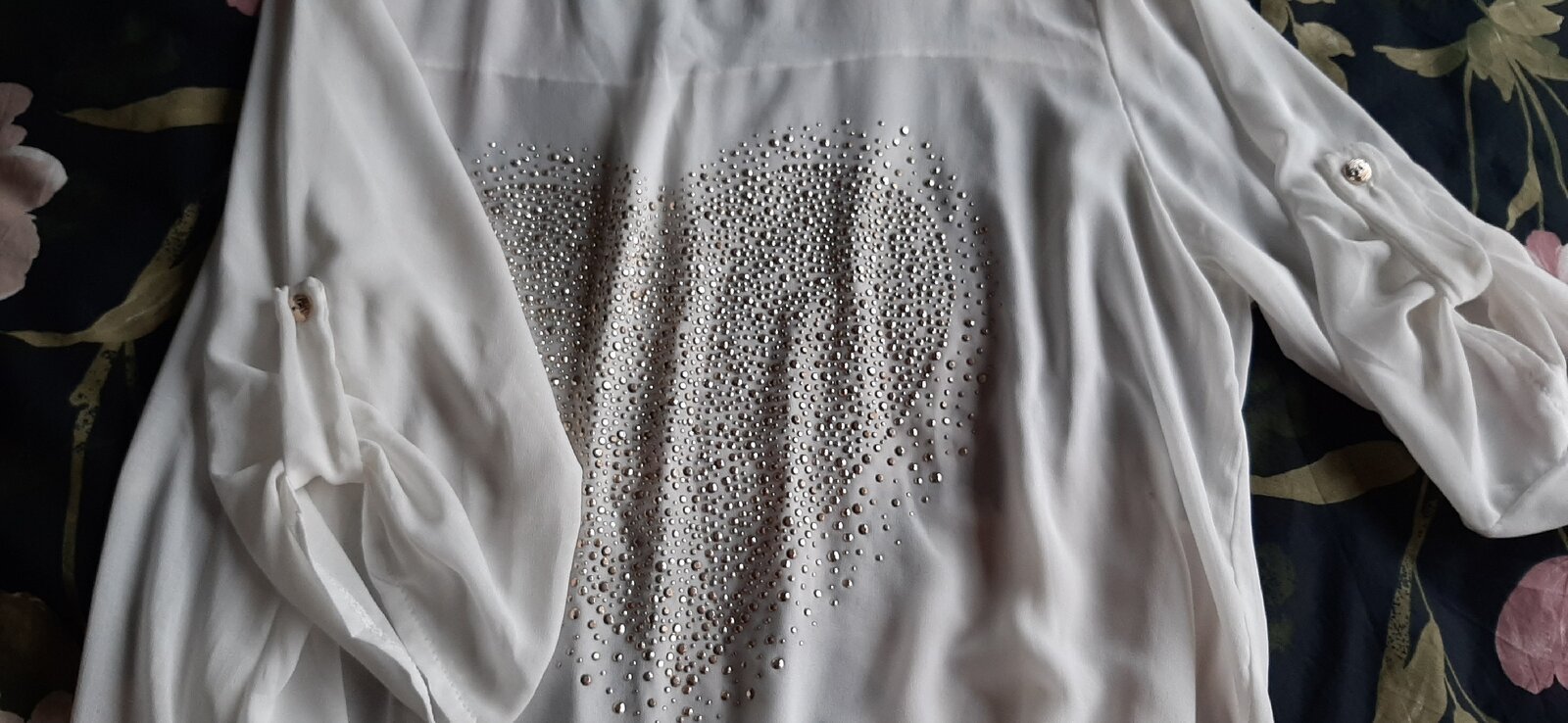 Doorschijnend tuniek strass. - Afbeelding 4