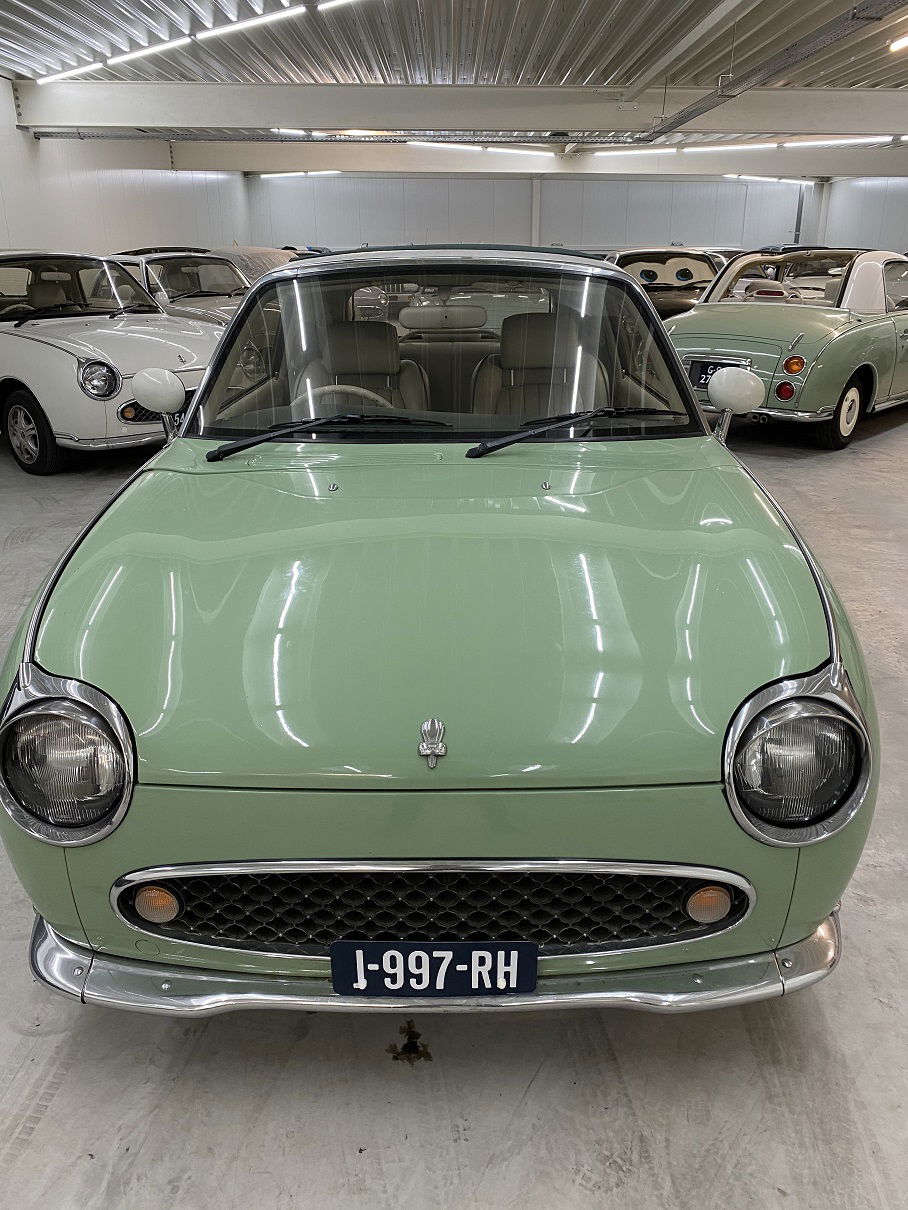 Hele mooie Nissan Figaro in Emerald Groen met nieuw linnen dak! - nr. 1