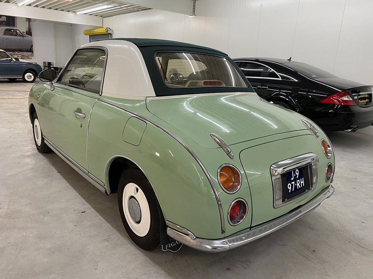 Hele mooie Nissan Figaro in Emerald Groen met nieuw linnen dak! - Afbeelding 3