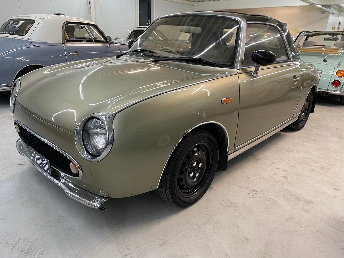 Hele mooie Nissan Figaro in brons Metallic met nieuw zwart dak - Afbeelding 3