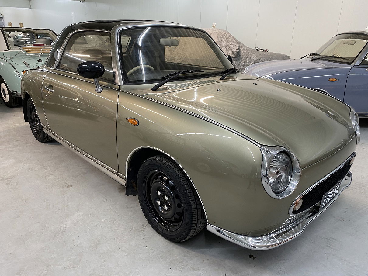 Hele mooie Nissan Figaro in brons Metallic met nieuw zwart dak - Afbeelding 6