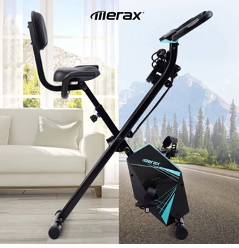 Merax Foldable Cycling Exercise Bike with LCD Screen - 0