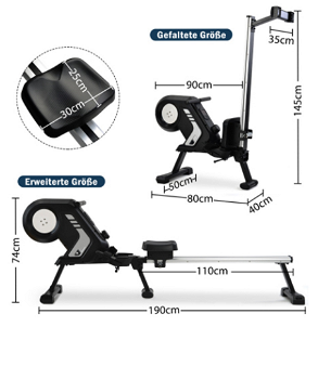 Merax Foldable Rowing Machine With Magnetic Resistance - 7