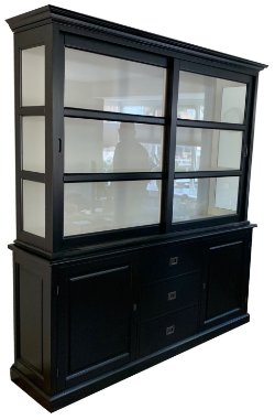 Buffetkast Bavel zwart - wit 200 x 50/40 x 220cm