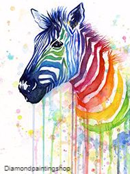 FULL diamond painting colorful zebra 1 L (SQUARE)
