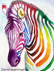 FULL diamond painting colorful zebra 2 L (SQUARE)