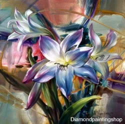 FULL diamond painting modern purple flowers XL (SQUARE)