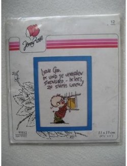 Borduursetje van jongetje met tekst
