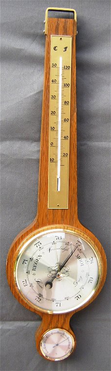 Design Banjo Baro-/hygro-/thermometer,notenkl,nst.,54 cm,nst