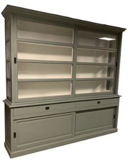Buffetkast Putten Engels groen - wit 260 x 50/40 x 240