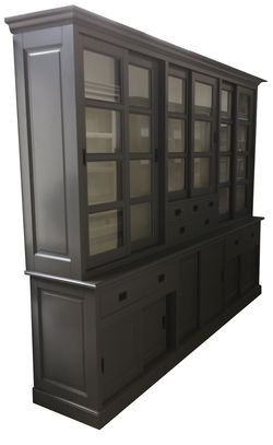 Landelijke buffetkast grijs - wit soft close laden 285 x 235cm