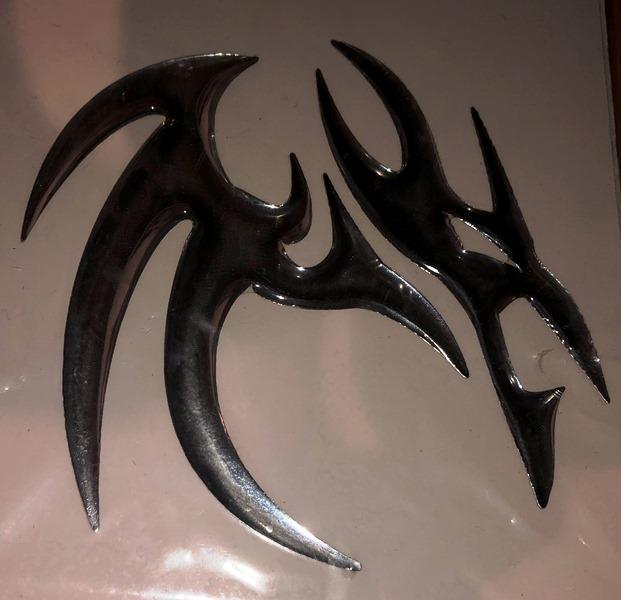 3D Sticker Tribal Dragon Chroom (51-30411) - Afbeelding 2