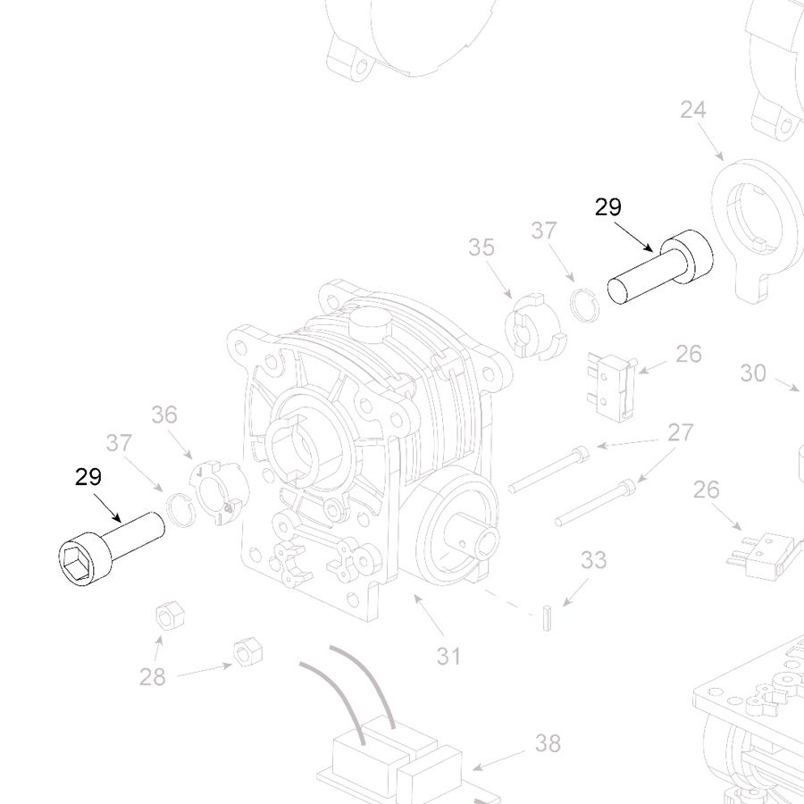 Teleco 13434 spare part Schroef M10x40 T.65/85 - nr. 1