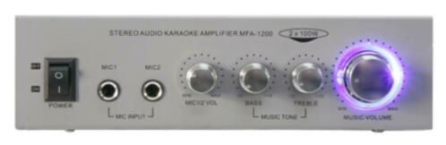 Stereo karaoke versterker 2 x 50 Watt Zilver (003-B) - nr. 1