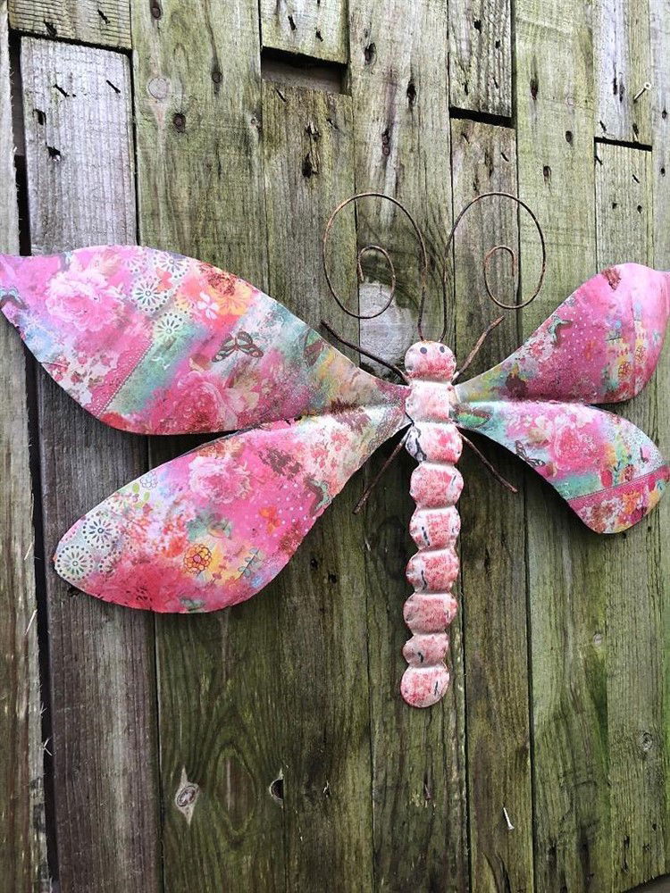 Metalen wandornament Libelle in kleur-libelle-deco-kado - Afbeelding 4