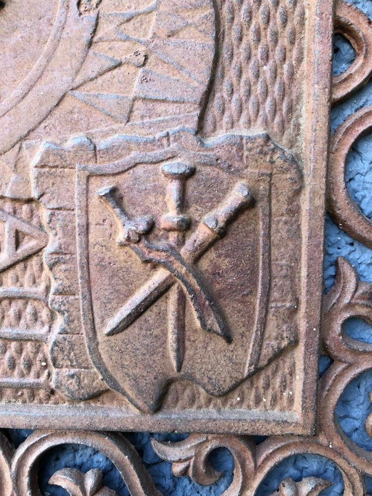 middeleeuws kasteel schild wapen gietijzer-schild-bord - Afbeelding 5