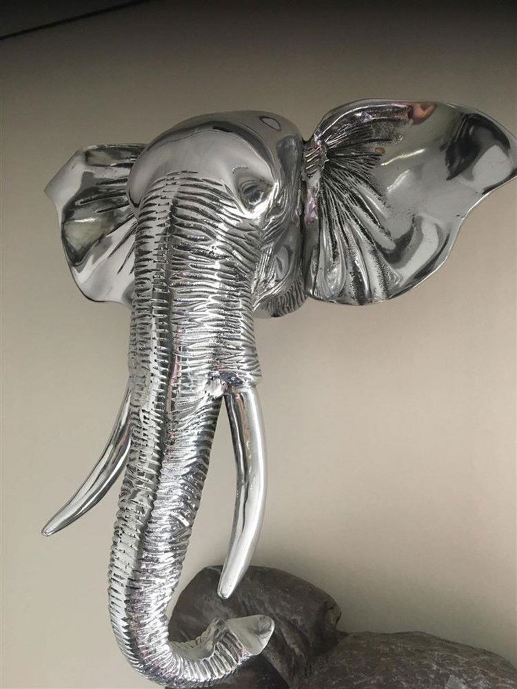 Mooie nikkelen aluminium olifantenkop-olifant-wandornam - nr. 1