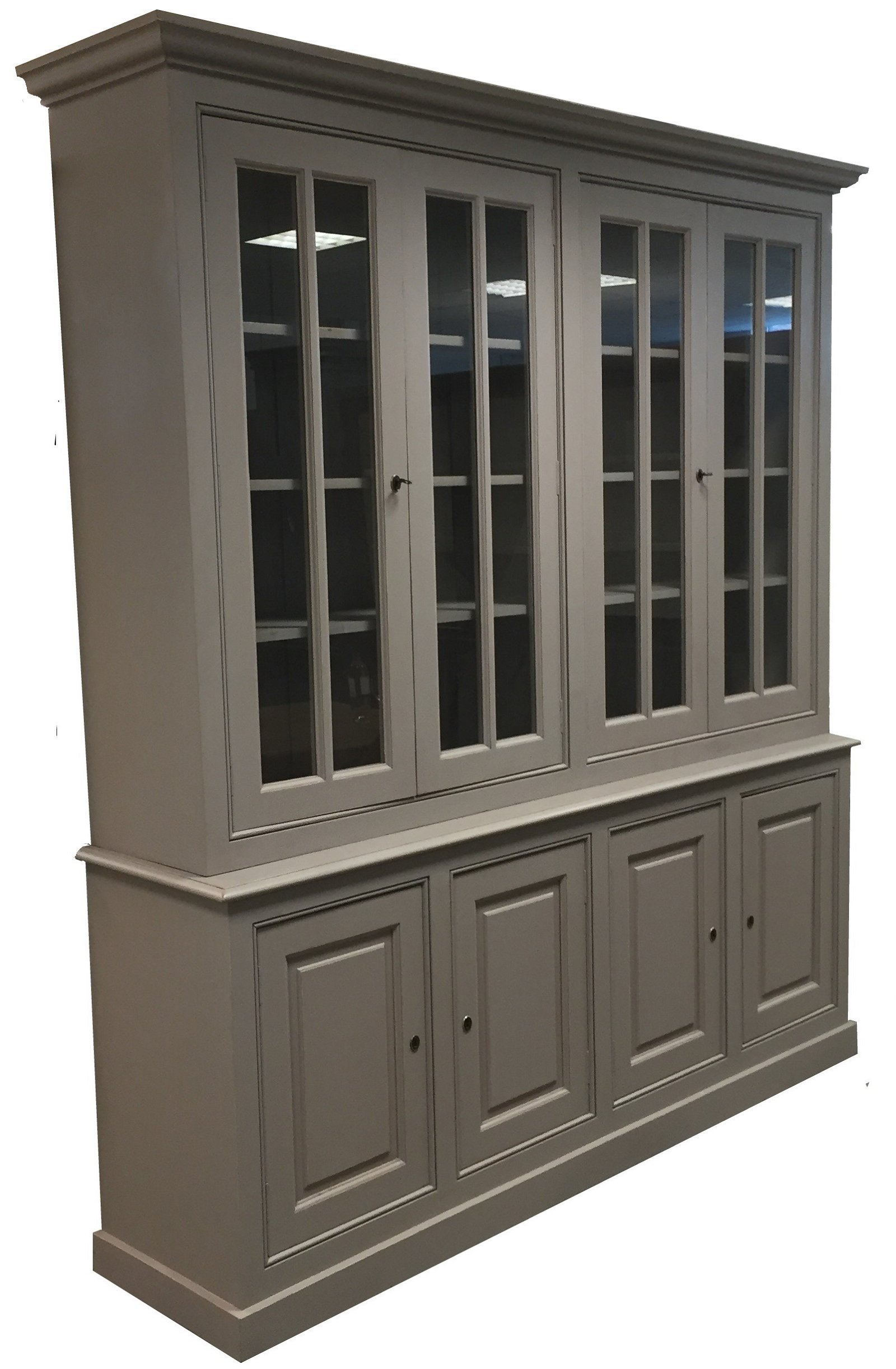 Grote hoge buffetkast grijs geschuurd 220 x 50/45 x 240cm - nr. 1