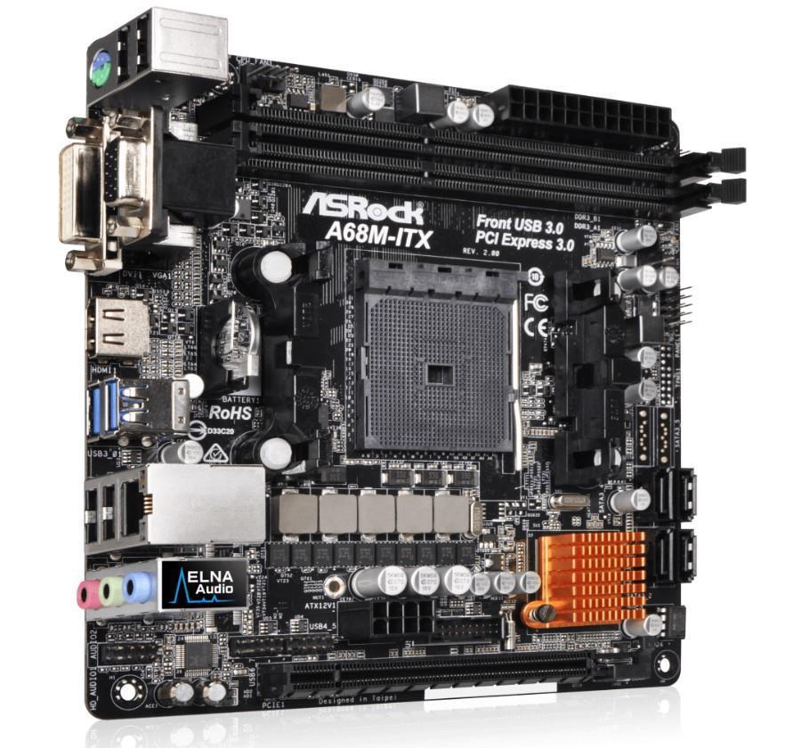 ASRock A68M-ITX R2.0 (Geen I/O-Shield) - FM2+ - ITX - Afbeelding 2
