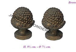 = 2 Ornamenten / tollen = brons =43345