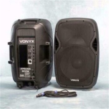 DJ-set actief 15 inch speakers en Mixer. 1600Watt (Djset-8) - 4