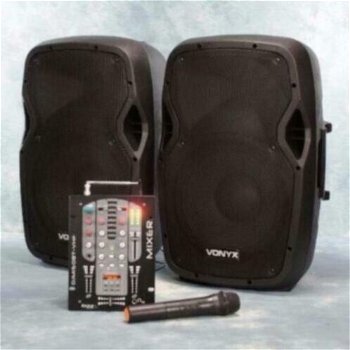 DJ-set actieve 8 inch speakers met Mixer 400Watt (Djset-1) - 0