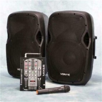 DJ-set actieve 8 inch speakers met Mixer 400Watt (Djset-1) - 1