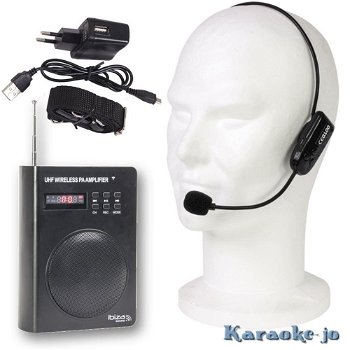 IBIZA PORT3-UHF Oplaadbare speaker met draadloze headset - 0