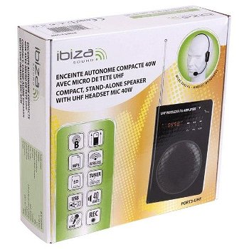IBIZA PORT3-UHF Oplaadbare speaker met draadloze headset - 3