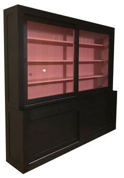 Buffetkast Design zwart - roze 260 x 50/40 x 220cm