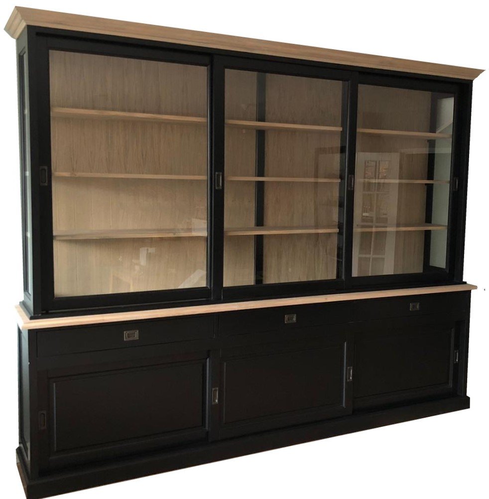 Buffetkast zwart Zaandam XXL 300 x 240cm eiken natuur interieur - nr. 1
