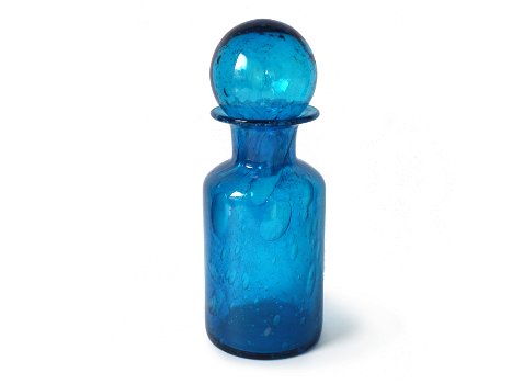 Mooie fles van blauw glas - 0