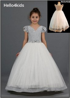 new communie jurk bruidsmeisje kleding prinsessen BlingZilver