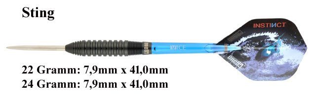 Dartpijlen One80 steeltip Night Hunter 90% tungsten Sting 22 of 24 gram - 1