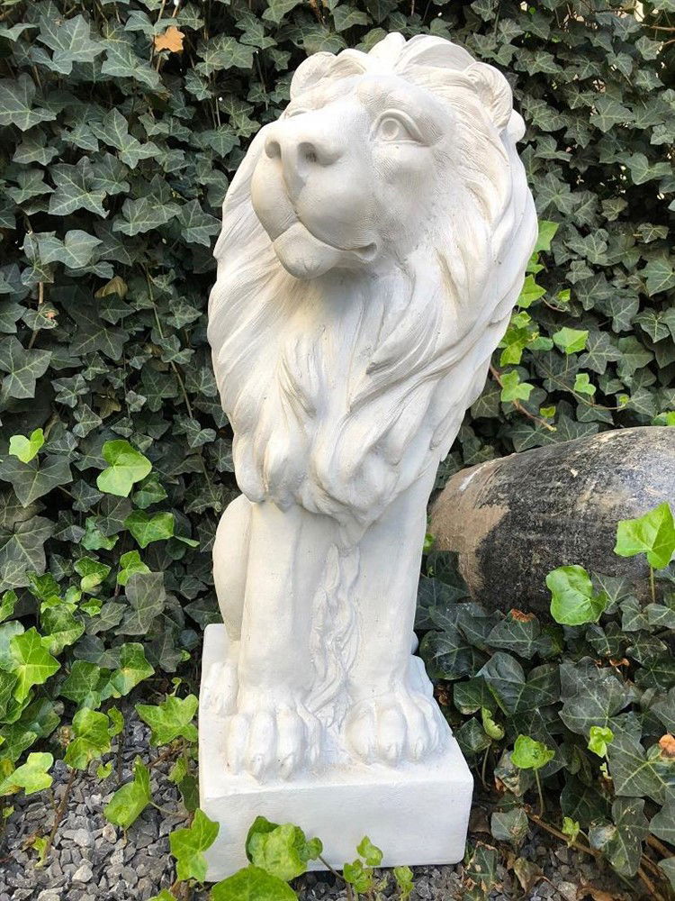 Mooie zittende leeuw, polystone-beeld-leeuw-rechts - nr. 1