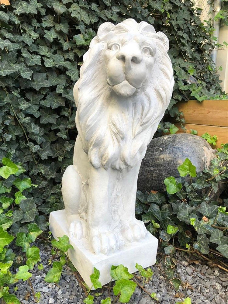 Mooie zittende leeuw, polystone-beeld-leeuw-rechts - Afbeelding 2